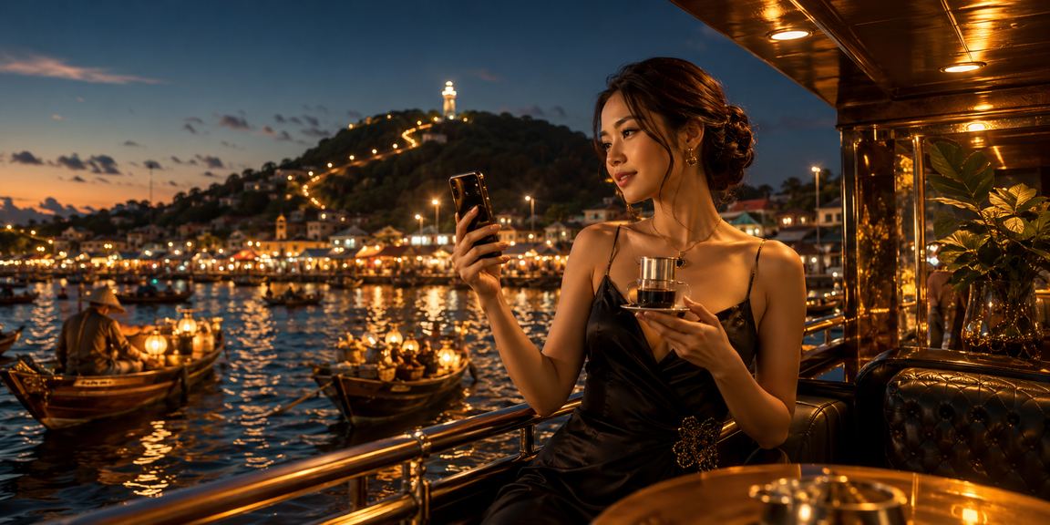 Người chơi cao cấp tại Việt Nam đặt cược trực tuyến qua điện thoại trong không gian sang trọng
